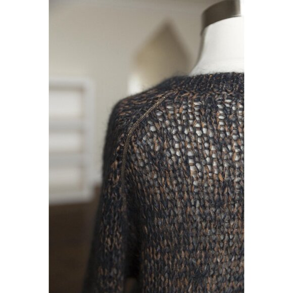 Brunello Cucinelli Sweater Top Monili trim lightweight size M - Picture 4 of 7